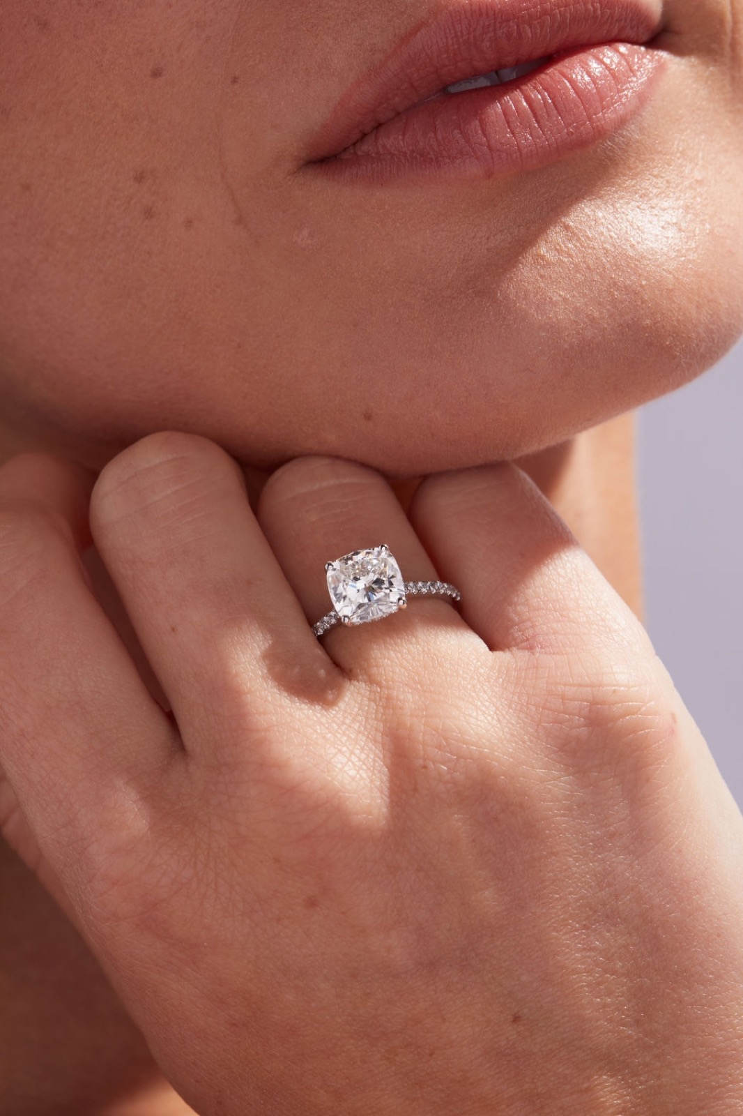 Cushion Halo solitaire ring