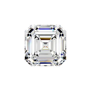 Asscher cut diamond, viewed from above