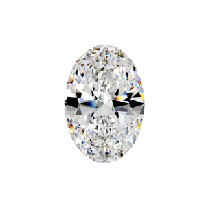 Oval cut diamond, viewed from above
